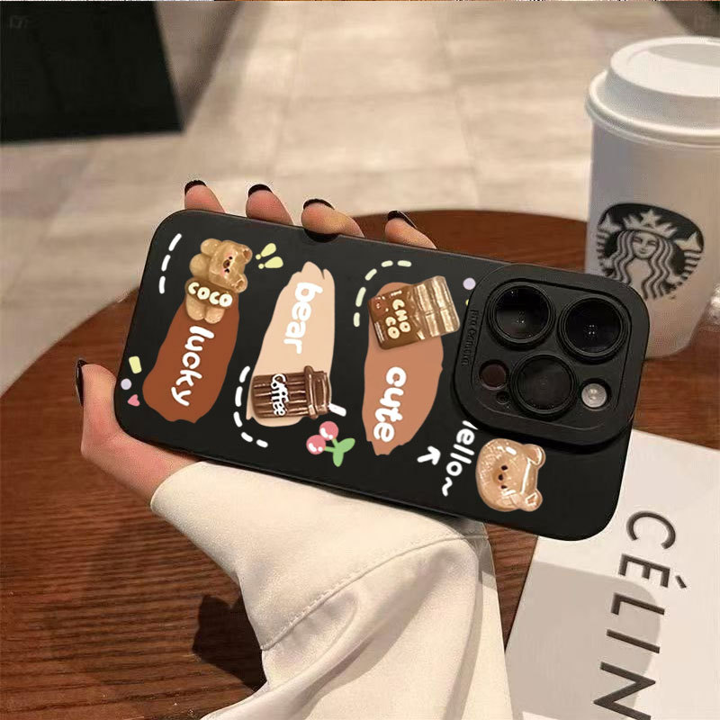 Ốp lưng iPhone Case Silicon hình chú gấu dễ thương - iP 7/8/X/XS/XR/11/12/13/14/15/16/17/Plus/Air/Pro/Max