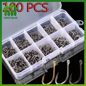 Sweet 100 Chiếc Móc Câu Cá Thép Carbon, Dành Cho Câu Cá Bay và Gai Cá Chép, Phụ Kiện Chuyên Nghiệp