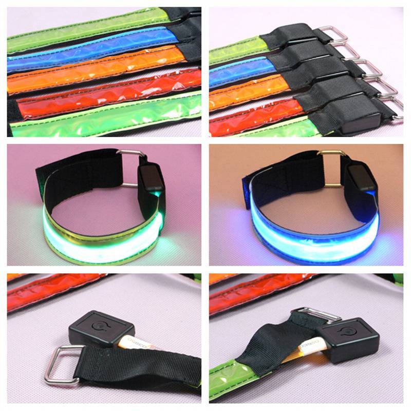 Dây đeo tay phát sáng với đèn LED dành cho chạy bộ ban đêm - An toàn và dễ dàng sạc bằng USB