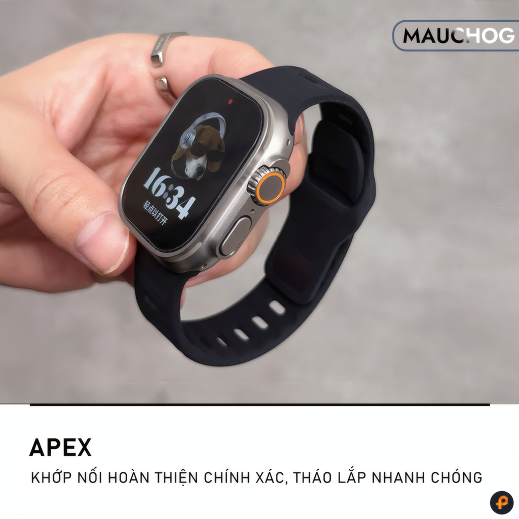 Dây Đeo Cao Su Silicon Thoáng Khí Cho Đồng Hồ Apple Watch Ultra Series S11 10 9 8 7 6 SE 44/45/46/49 38/40/41/42mm