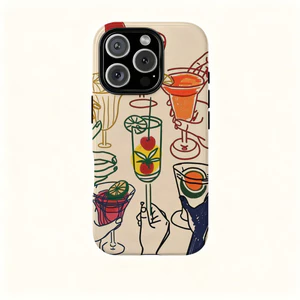 Simple Line Cheers Pattern Thích hợp cho iPhone17 17Pro 16 15 13 XR 13mini 8PLUS Vỏ điện thoại chống sốc hai lớp Vỏ bảo vệ toàn diện bóng
