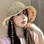 Mũ nữ mùa hè hạt gỗ rỗng lớn, phong cách ngư dân, dễ gấp gọn chống nắng
