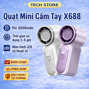 𝐓𝐞𝐜𝐡 𝐒𝐭𝐨𝐫𝐞 Quạt cầm tay X688 Siêu mini quạt tích điện Dễ mang theo 100 cấp độ gió quạt cầm tay mini sạc điện