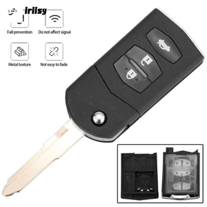 2 / 3 Nút Lật Chìa Khóa Fob Vỏ Dành Cho Xe Mazda 2 3 5 6 CX-7 CX-9 MX-5 Có Lưỡi Cắt