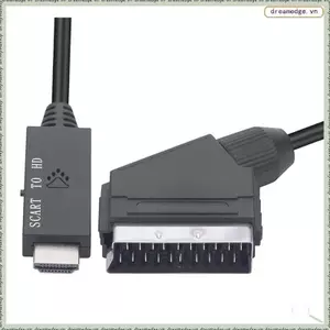 Bộ chuyển đổi đáng sợ sang tương thích HD 1080P Scart Male sang HD Female Bộ chuyển đổi Video âm thanh cho HDTV / DVD / PC 1M