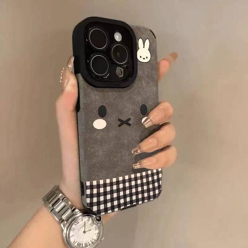 Plated rabbit áp dụng cho iPhone17Promax vỏ điện thoại mới 16Pro lông 1514 mùa thu và