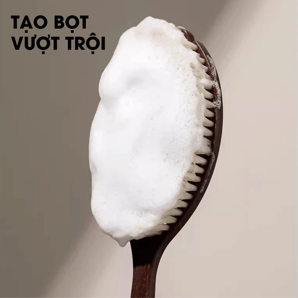 Bàn Chải Tắm Xơ Dừa Làm Sạch Sâu Săn Chắc Da Cọ Tắm Cán Dài