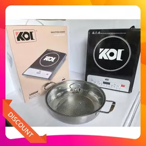 Bếp từ KOL ceramic công suất 2000W - Tặng nồi lẩu 28cm - Bảo hành chính hãng 12 tháng