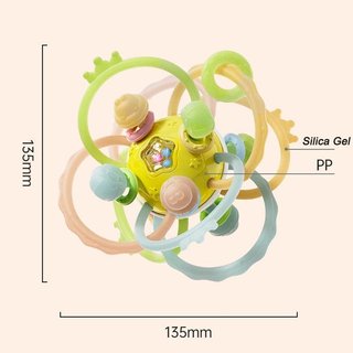 Manhattan Ball Miếng Dán Silicone BPA Free Baby Grab Toy Lục Lạc Cảm Giác Làm Nhẹ Nhàng Kẹo Cao Su Giảm Trẻ Sơ Sinh