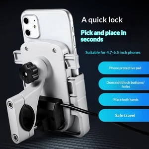Ngoài Trời Đi Xe Hợp Kim Nhôm Thứ Hai Tháo Rời Khóa Thứ Hai Giá Đỡ Điện Thoại Di Động Pin Xe Đạp Điện Takeaway Giá Đỡ Điện Thoại Di Động