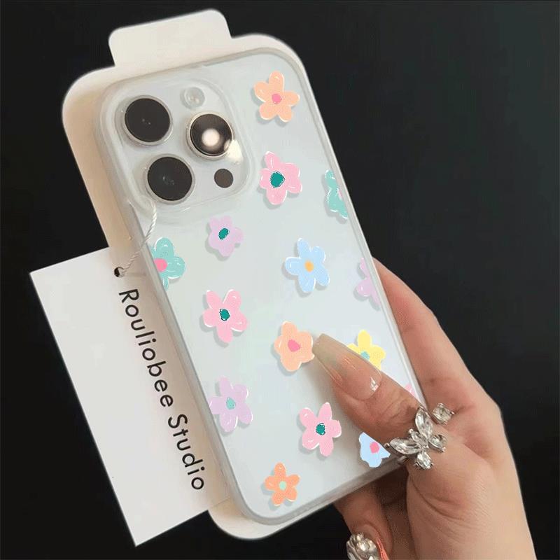Kẹo hoa nhỏ cho trường hợp iPhone 17pro iPhone 16/15 Skin Feeling Frosting Case