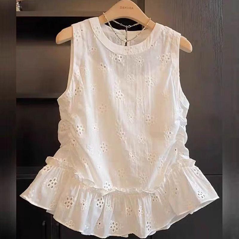 Áo sơ mi kiểu Hàn Quốc không tay, phù hợp mùa hè