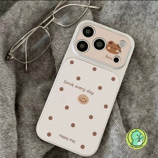 Ốp Điện Thoại Gấu Dễ Thương Cho Xiaomi 17 Pro Max 15 15T 14 14T 13 13T 12 Ultra 12T 12S 12X Mi 11i 11X 11 Lite Pro 5G 4G Da PU Hoạt Hình Chấm Bi Ins Phong Cách Vỏ Mềm 3D