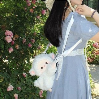 Cừu Dễ Thương Sang Trọng Túi Đeo Ngang Nhung Mềm Động Vật Ba Lô Học Cô Gái Quà Tặng Hoạt Hình 3D