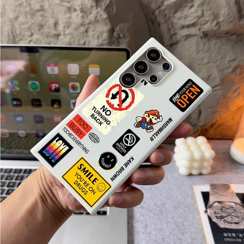 Dành Cho Samsung S26 Ultra S25 S24 Ultra S25FE S24 FE S23 “Super Mario ” Micro Matte Vỏ Điện Thoại Cứng Ultra S22 S21 S20 A55 A56 A17 A15 A26 / Vỏ Chống Vân Tay