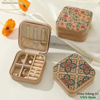 GILDEDHOMIN Nhẫn Bông Tai Tổ Chức, Hộp Bảo Quản Trang Sức Hữu Ích Bằng Gỗ Nút Chai, Vòng Cổ Di Động Bền Đẹp Hiển Thị Đồ Dùng Du Lịch