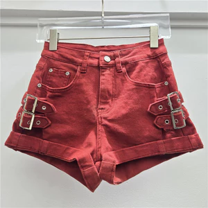 Quần Short Phong Cách Retro Cho Nữ, Thiết Kế Chữ A, Co Dãn Tốt, Phù Hợp Eo Cao