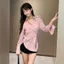 Áo sơ mi cao cấp phiên bản Hàn Quốc cổ polo thời trang, thun mỏng nhẹ, thoáng mát
