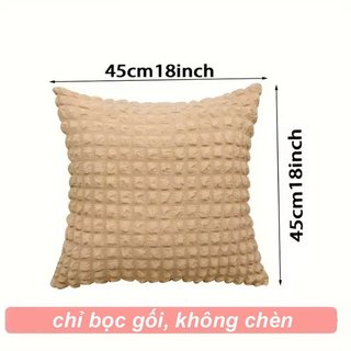 Nhung Đệm Sofa Gối Sọc Vuông Mềm Mại Sang Trọng Chống Trơn Trượt Có Thể Giặt Trang Trí Nhà