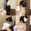 Kẹp tóc tweeduj thanh lịch với nơ lớn đính hạt tam giác - Phụ kiện thời trang cho cô gái ngọt ngào