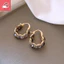 Bông tai nữ cá tính zircon hình học màu vàng thời trang