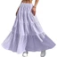 Váy Maxi Trắng Chảy Ruffle Nữ Eo Co Giãn Váy Dài Chữ A