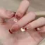 Nơ trái tim mắt mèo|Handmade Pháp cao cấp|Đeo móng tay|Handmade hình bầu dục màu trắng|Miếng dán móng tay Thành phẩm