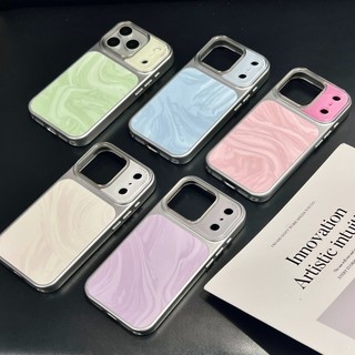 Ốp điện thoại Acrylic họa tiết gợn sóng nước mạ điện cho iPhone 17Promax 13 14 15 16 Pro Max Vỏ điện thoại di động nam nữ chống sốc