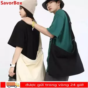 Túi đeo vai SAVORBOX, Túi vải Canvas dung tích lớn, Túi Tote du lịch đa năng thời trang Túi đi học dành cho học sinh