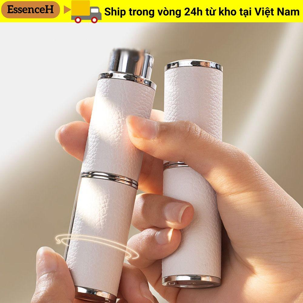ESSENCEH 8 ml Hộp Lỏng, Máy Phun Nước Hoa Mini Có Thể Đổ Lại, Tấm Lót Da Cao Cấp Kính Xoay Loại Bấm Chai Xịt Rỗng Du Lịch