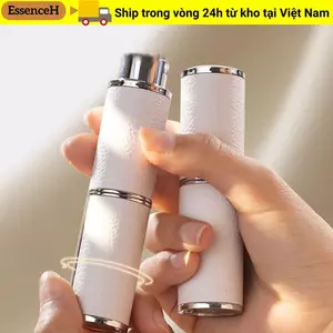 ESSENCEH 8 ml Hộp Lỏng, Máy Phun Nước Hoa Mini Có Thể Đổ Lại, Tấm Lót Da Cao Cấp Kính Xoay Loại Bấm Chai Xịt Rỗng Du Lịch