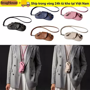 Túi đựng kính râm SNUGHOUSE, Túi đựng kính râm màu trơn bằng da PU, Quà tặng sáng tạo Di động bền bỉ có dây treo Kính râm Phụ kiện kính mắt