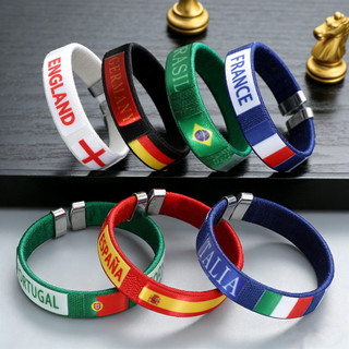 2026 Meijiamo World Cup Đội tuyển quốc gia Quạt đá Vòng tay Ngoại vi Quà tặng nhỏ Lưu niệm Sợi dệt OHYU