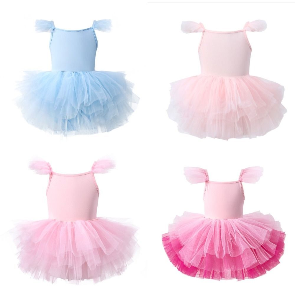 IFASIN Bé Gái Váy Ba Lê, Đầm Hoàng Tử Tay Ngắn Ba Lê TuTu Đầm, Chuyên Nghiệp Puffy Ballet Trình Diễn Trang Phục Chụp Ảnh