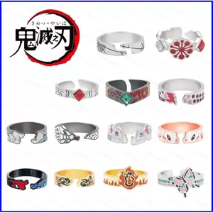 SQ3 Demon Slayer Nhẫn Anime Cosplay Ngón Tay Nhẫn Trang Sức Thời Trang Có Thể Điều Chỉnh Kimetsu No Yaiba Quà Tặng QS3