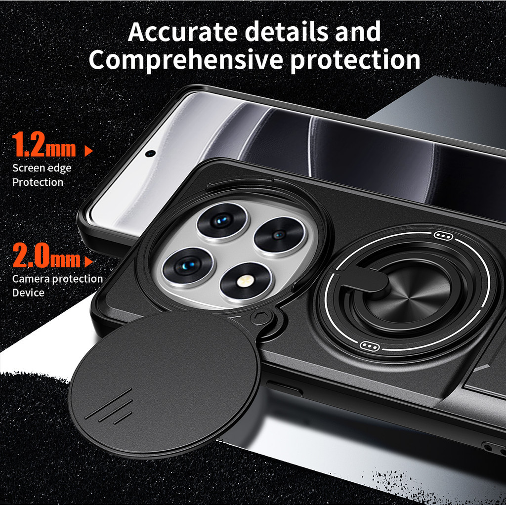Ốp Điện Thoại Đa Năng Sang Trọng Thích Hợp Cho Redmi Note 14 Pro 15 12 13 4G 5G Dây 360°Giá đỡ vòng có vỏ máy ảnh Vỏ bảo vệ toàn diện chống sốc