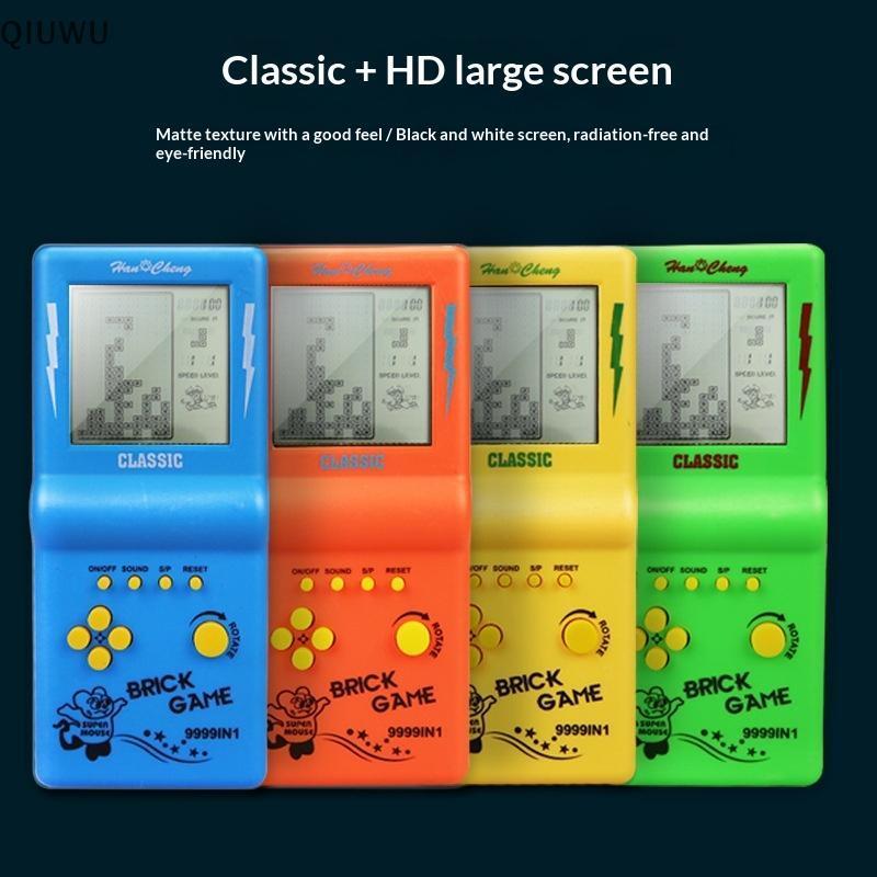 Máy chơi Game cầm tay QIUWU 3,5 Inch Retro Tetris Player tích hợp trò chơi xếp hình cổ điển dành cho trẻ em Đồ chơi giáo dục di động.