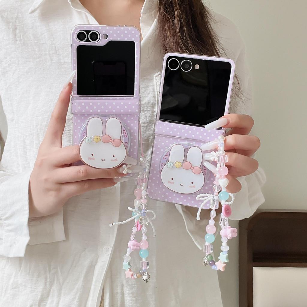 Thích Hợp Cho Samsung Galaxy ZFlip7 zflip6 Chấm Bi Vỏ Điện Thoại Từ Tính Dây Gấp Vỏ Cứng Cho Z Flip 7 6 5 4 3 5G HW Pura N3Flip MixFlip 2 Vỏ Bảo Vệ