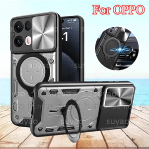 Vỏ bảo vệ Camera trượt cho OPPO Reno13 F Reno 13 Pro 13F 5G Vỏ điện thoại Armor Ring Bracket Stand Vỏ cứng chống sốc bền OPO Reno13Pro CPH2689 CPH2697 2024