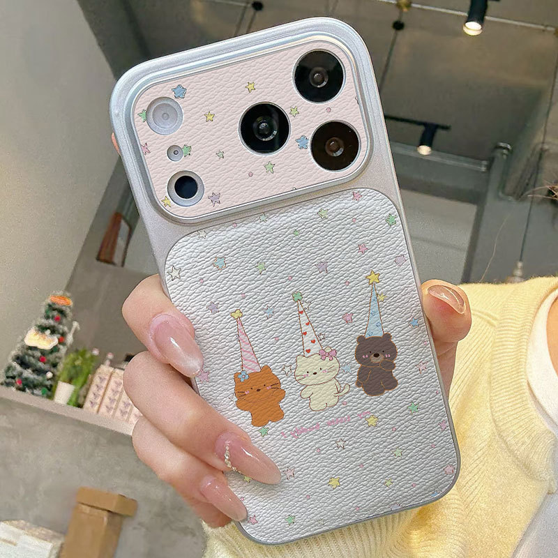 Ốp lưng iPhone Ốp máy ảnh mềm chất lượng cao Party Bear - iP 7/8/X/XS/XR/11/12/13/14/15/16/17/Plus/Air/Pro/Max