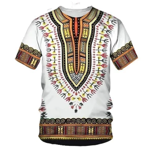 Mùa Hè Nam Châu Phi Dashiki Áo Thun Truyền Thống Tay Ngắn Cổ Điển Dạo Phố Phong Cách Dân Tộc