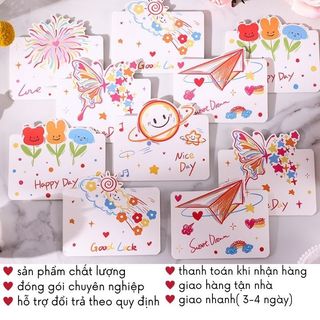 Thiệp Mini Cute Hoạt Hình Chúc Mừng Dễ Thương Sweet Dream Happy Day Good Luck Timo GQ48