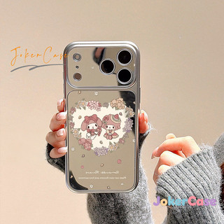 Ốp Lưng Cho IPhone 13 15 17 12 16 11 14 Pro Max 7 15 16 8 Plus XR XS MAX Ốp gương trang điểm hoạt hình hoa mộng mơ