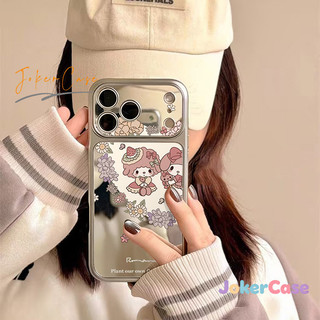 Ốp Lưng Cho IPhone 13 15 17 12 16 11 14 Pro Max 7 15 16 8 Plus XR XS MAX Ốp gương trang điểm hoạt hình hoa mộng mơ
