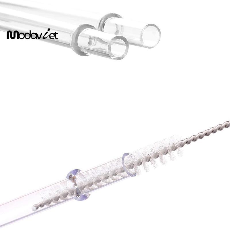 [modavietnamshop] Ống hút nhựa lấp lánh trắng 9 inch 10 chiếc, tái sử dụng dài, dùng cho cốc