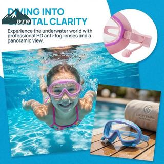 DTW Khung Lớn Trẻ Em Kính Bơi Chống Sương Mù Chống Thấm Nước UV Protectionfortable Phù Hợp Cho Trẻ Em Bể Bơi Hoạt Động Thể Thao