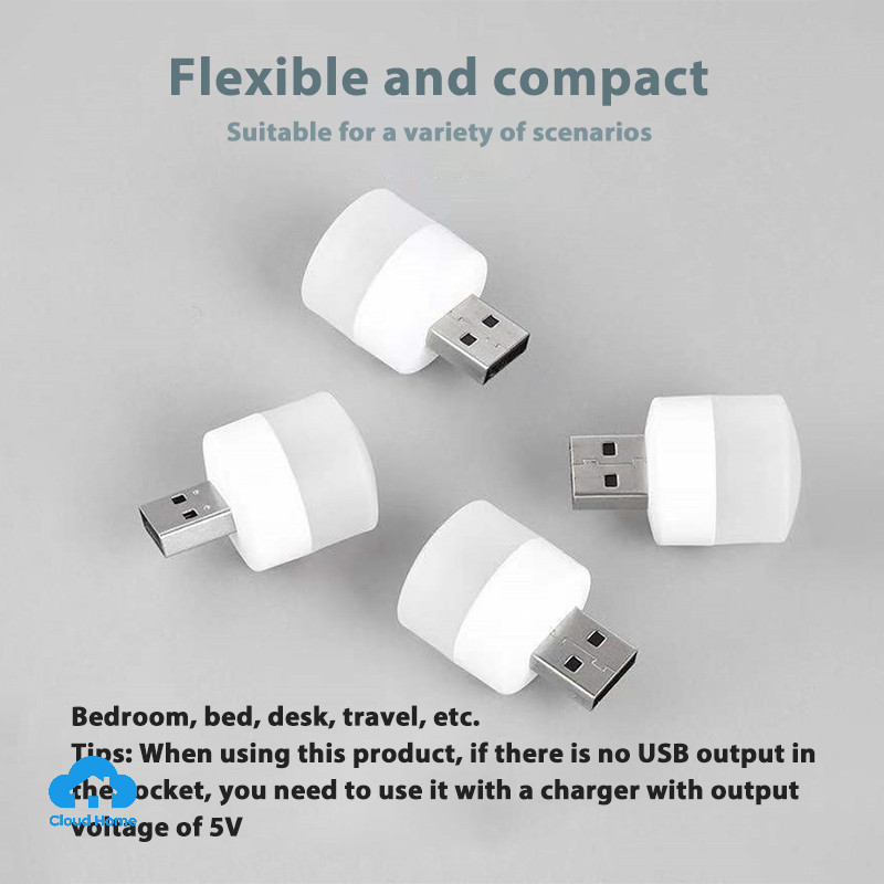 Đèn cắm USB, đèn sạc pin dự phòng cho máy tính, đèn LED bảo vệ mắt, đèn đọc sách, đèn ngủ nhỏ hình tròn.