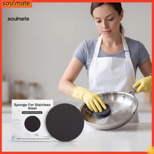 Linh hồn| Miếng bọt biển siêu mỏng 1 / 3 / 5 Chiếc Miếng bọt biển bằng thép không gỉ siêu mỏng Chất tẩy vết bẩn tubborn không trầy xước cho nhà bếp Máy chà sàn chống gỉ bền bỉ cho bát đĩa và bề mặt dễ dàng