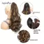 AqToCna Kẹp Trong Sóng Đuôi Ngựa Vuốt Kẹp Tóc Dài Tổng Hợp Xoăn Pony Dành Cho Nữ Dịp Đặc Biệt AqToCna