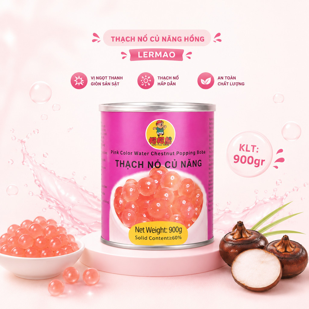 Thạch Nổ LERMAO 900g Nhiều Vị, Topping Hạt Nổ Trà Sữa Đồ Uống Nhai Giòn Ngon Miệng
